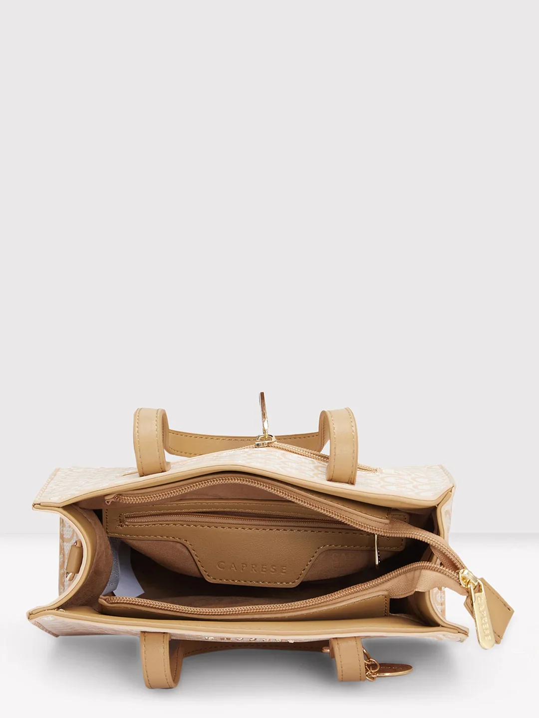 Caprese Callie Medium Beige Satchel Bag - Image 7