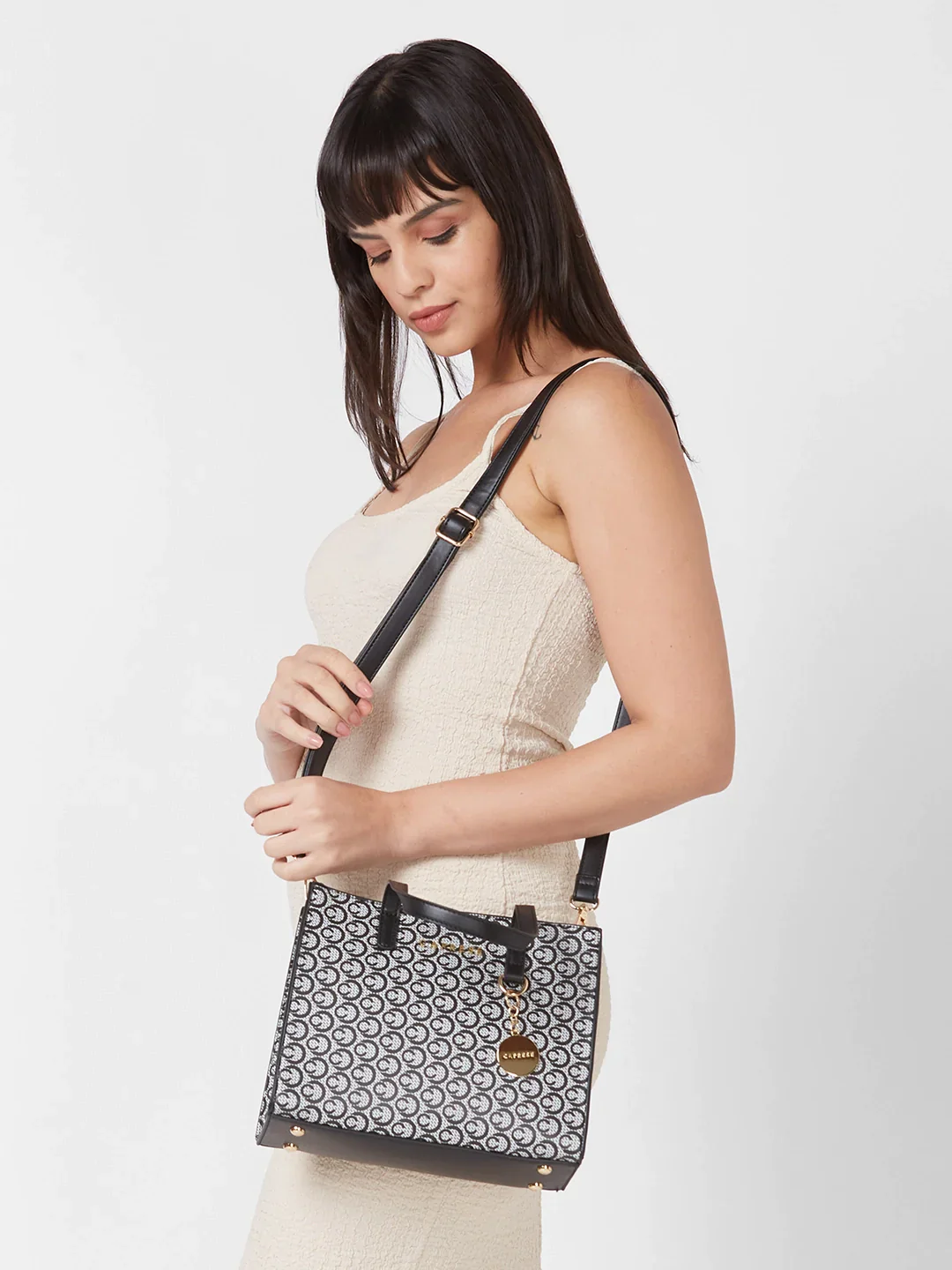 Caprese Callie Medium Black Satchel Bag - Image 2