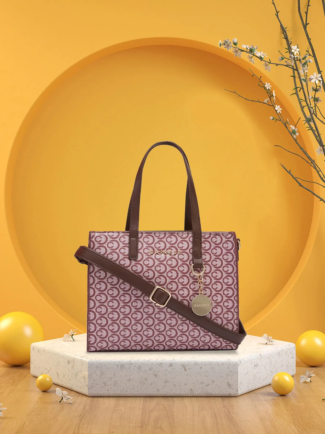 Caprese Callie Medium Brown Satchel Bag