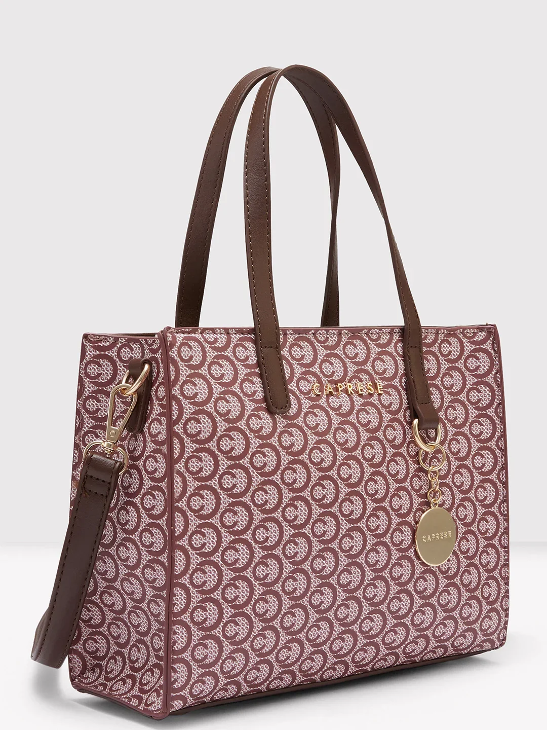 Caprese Callie Medium Brown Satchel Bag - Image 4