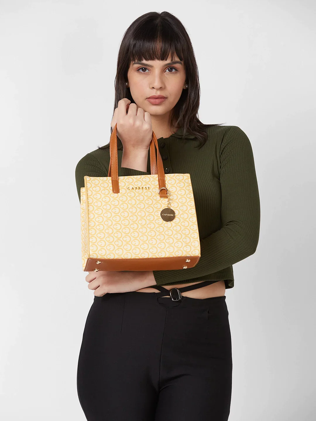 Caprese Callie Medium Tan Satchel Bag - Image 2
