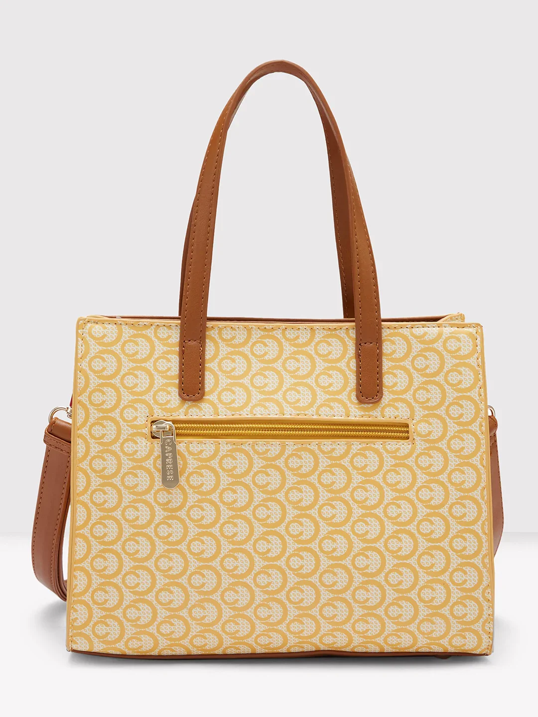 Caprese Callie Medium Tan Satchel Bag - Image 4