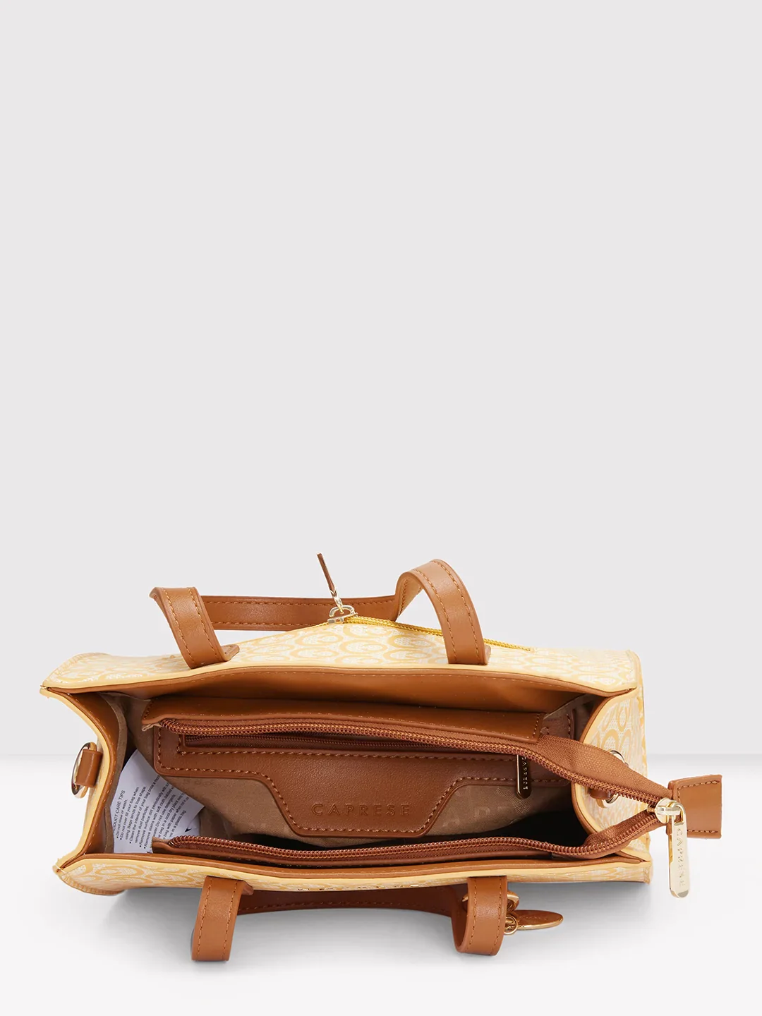 Caprese Callie Medium Tan Satchel Bag - Image 7