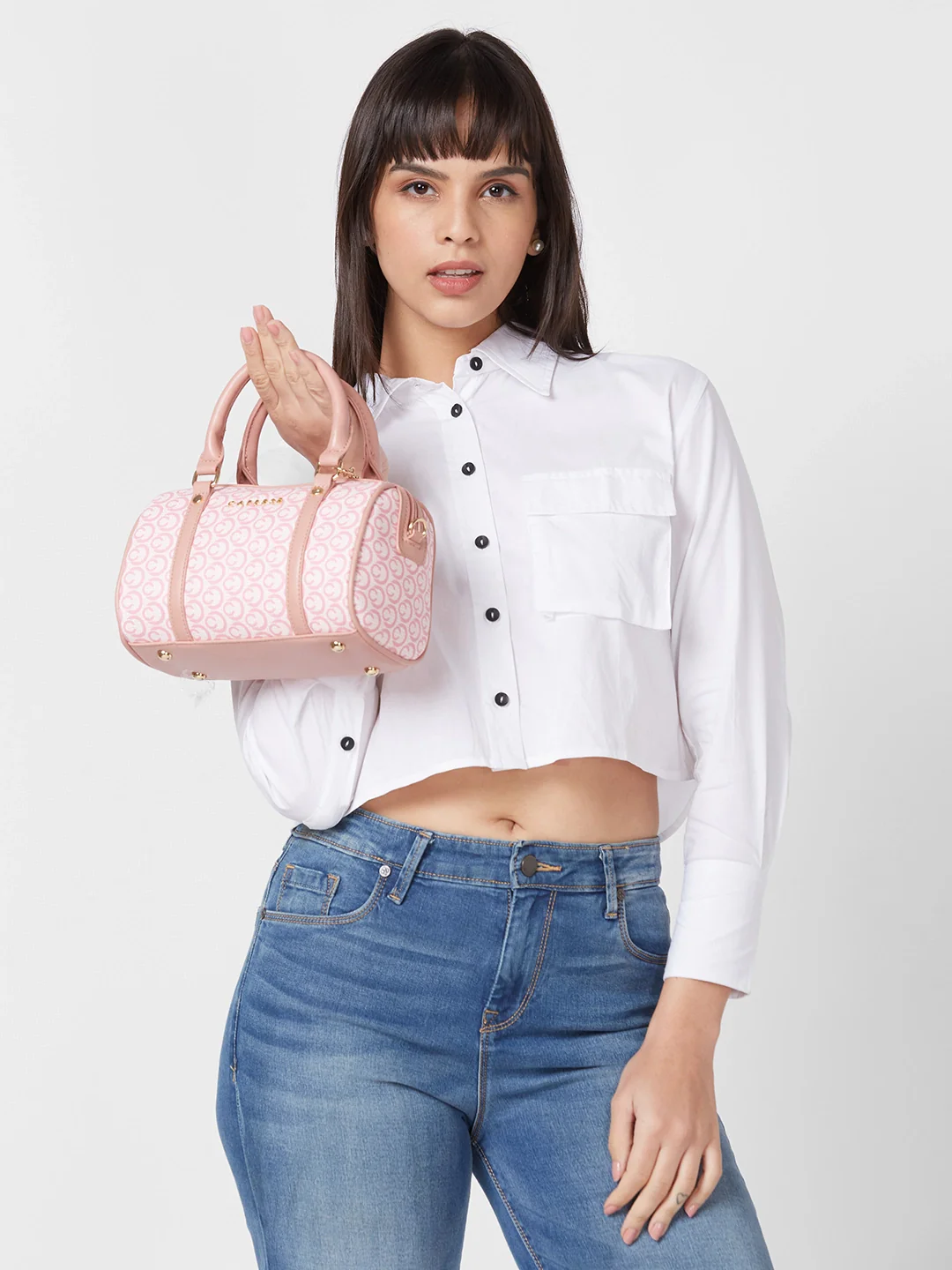 Caprese Callie Small Dark Pink Satchel Bag - Image 11