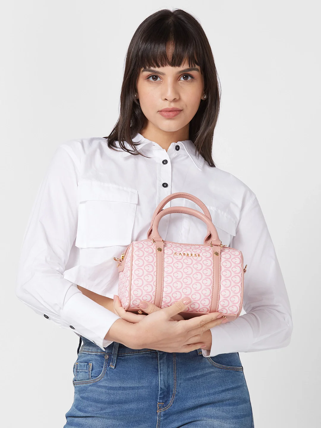 Caprese Callie Small Dark Pink Satchel Bag - Image 12