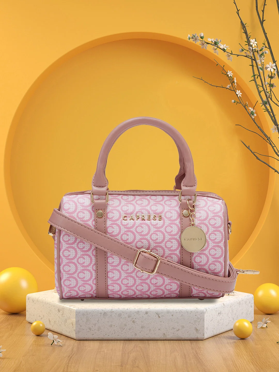 Caprese Callie Small Dark Pink Satchel Bag - Image 3