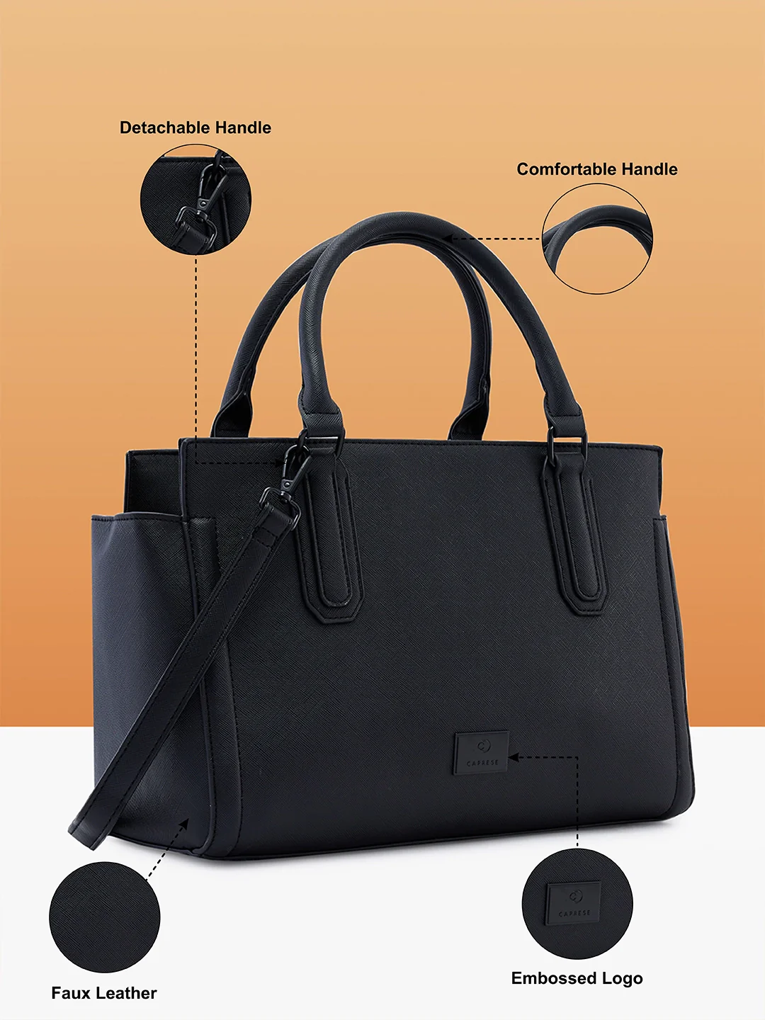 Caprese Candy Large Black Tote Bag - Image 5