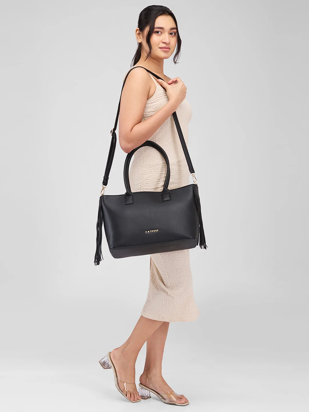 Caprese Candy Large Black Tote Bag - Image 3