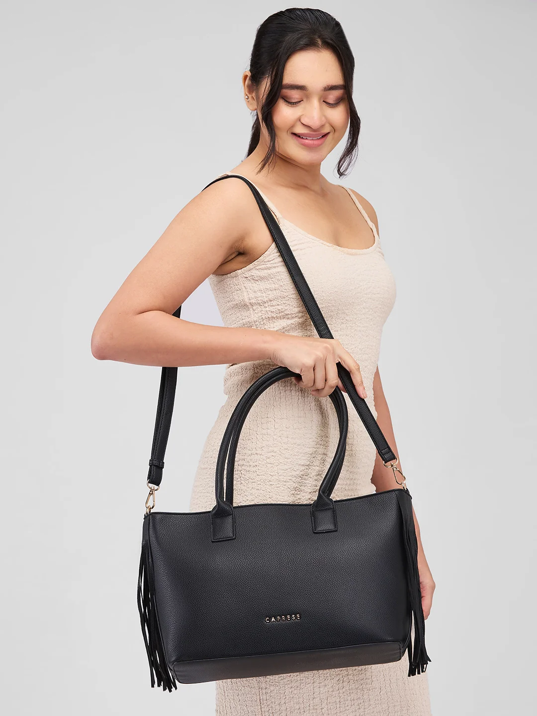 Caprese Candy Large Black Tote Bag - Image 4