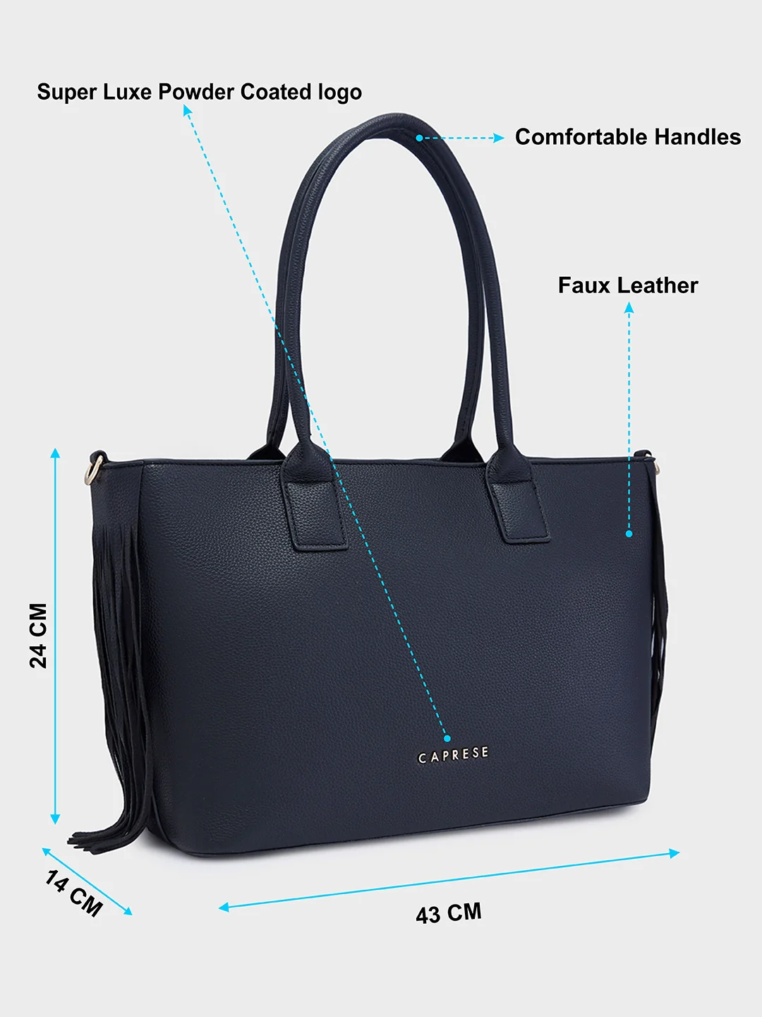 Caprese Candy Large Black Tote Bag - Image 8