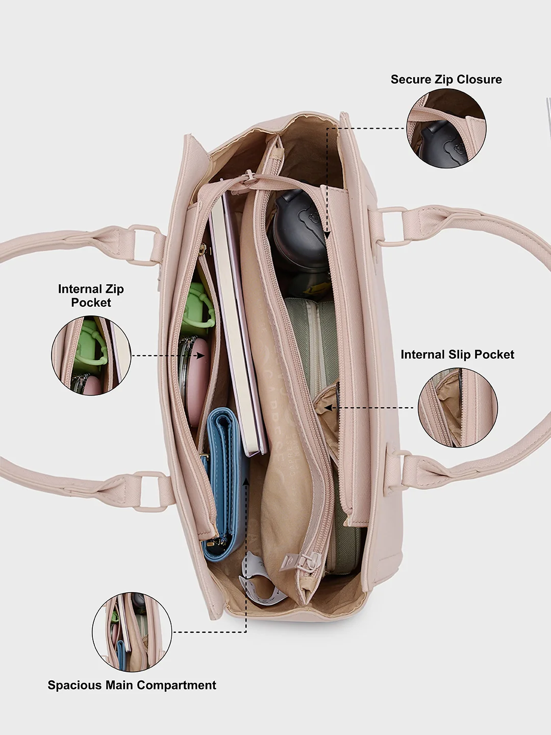 Caprese Candy Large Pale Pink Tote Bag - Image 4