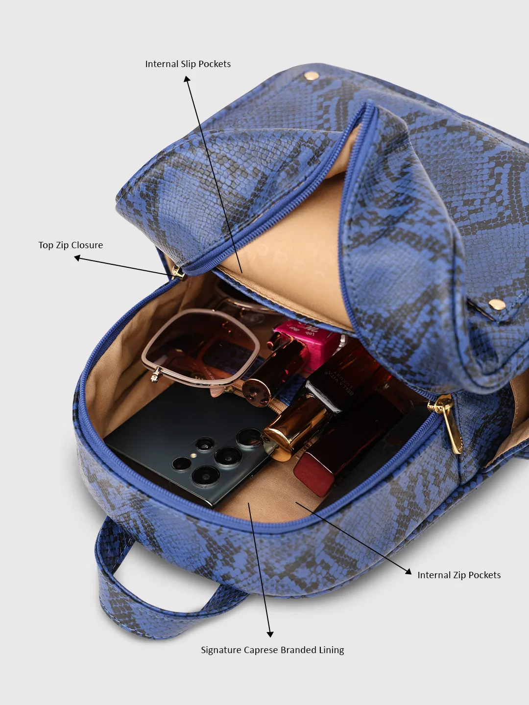 Caprese Canes Small Blue Backpack - Image 10