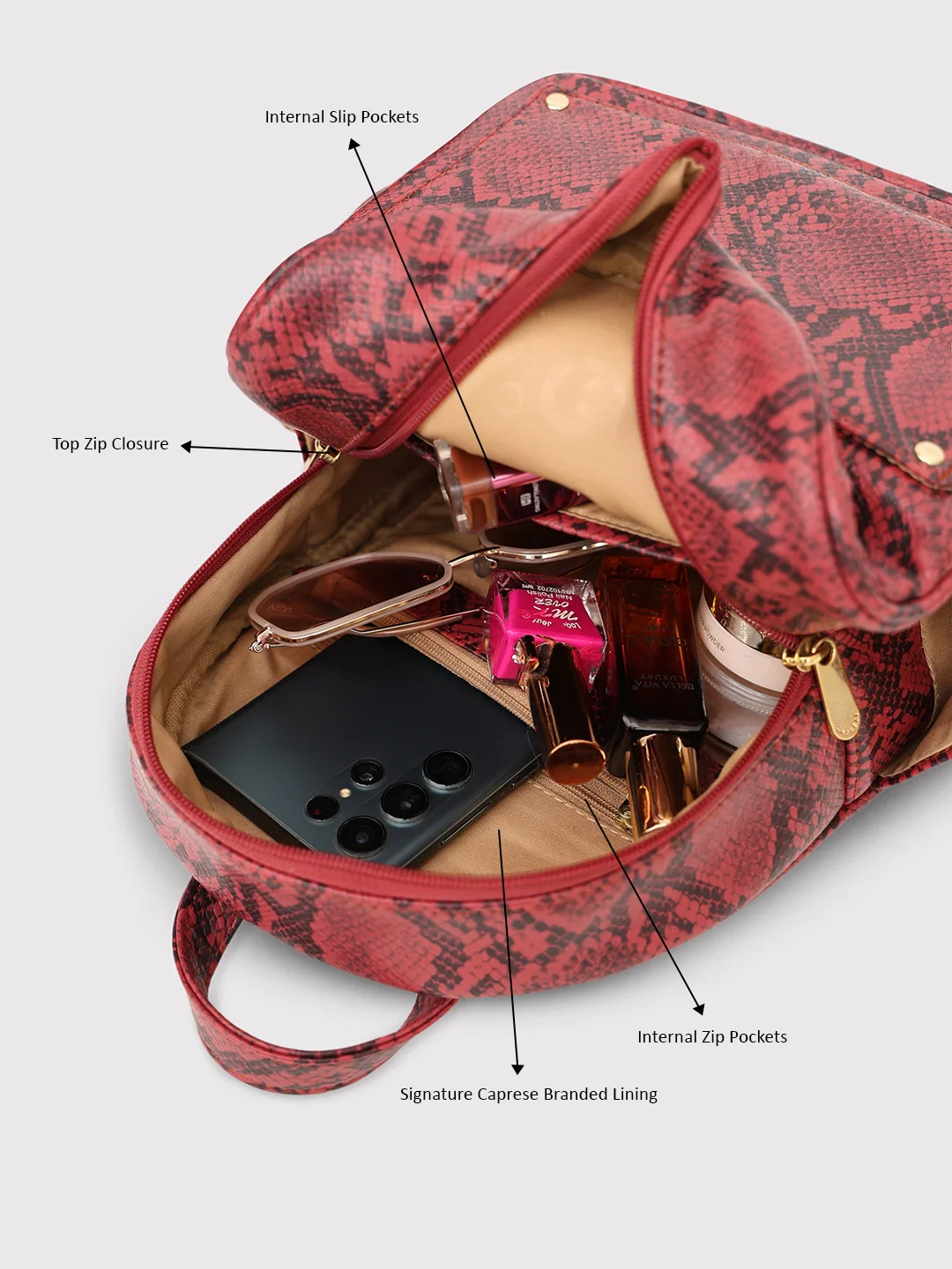 Caprese Canes Small Burgundy Backpack - Image 10