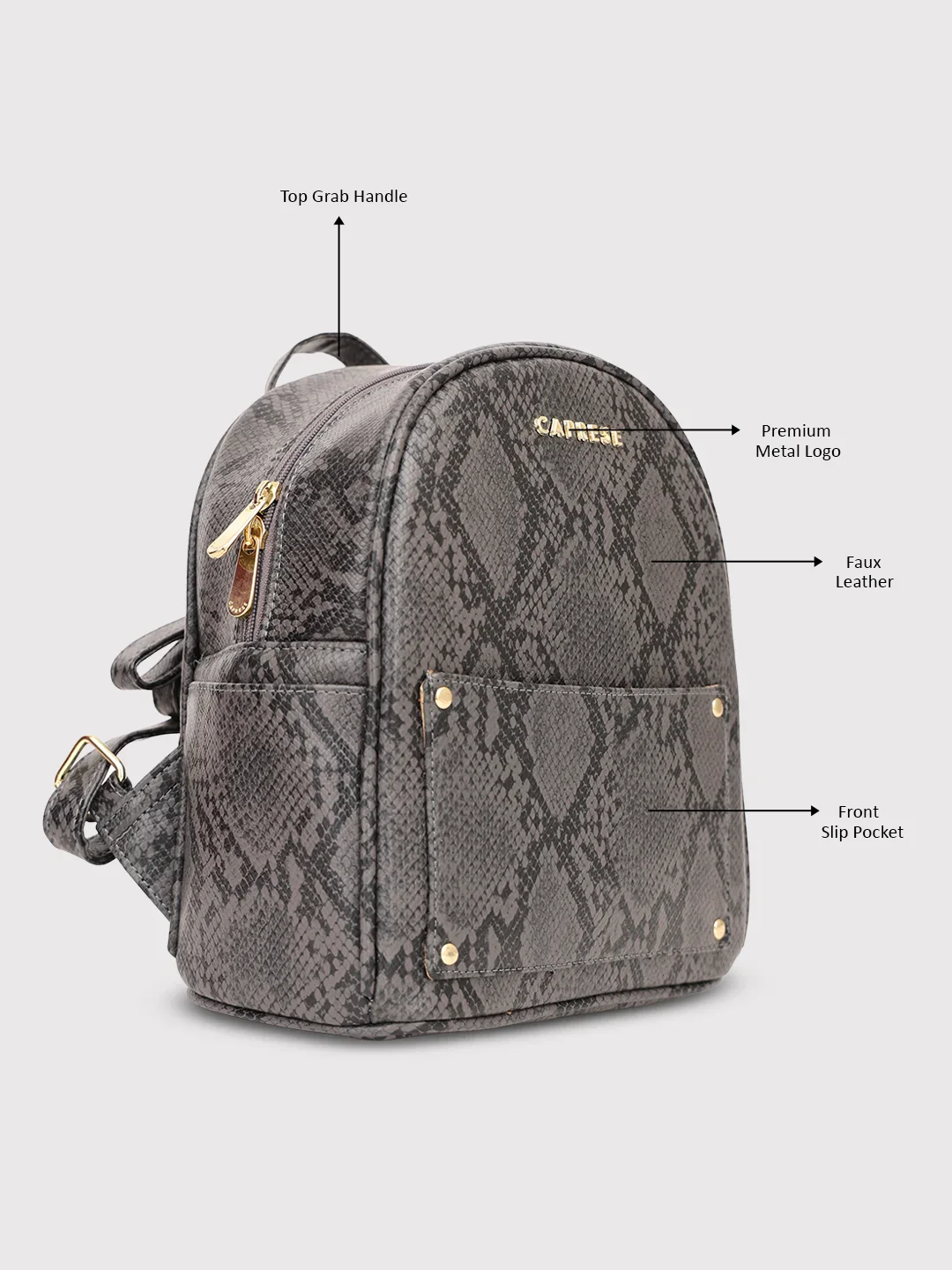 Caprese Canes Small Grey Backpack - Image 9