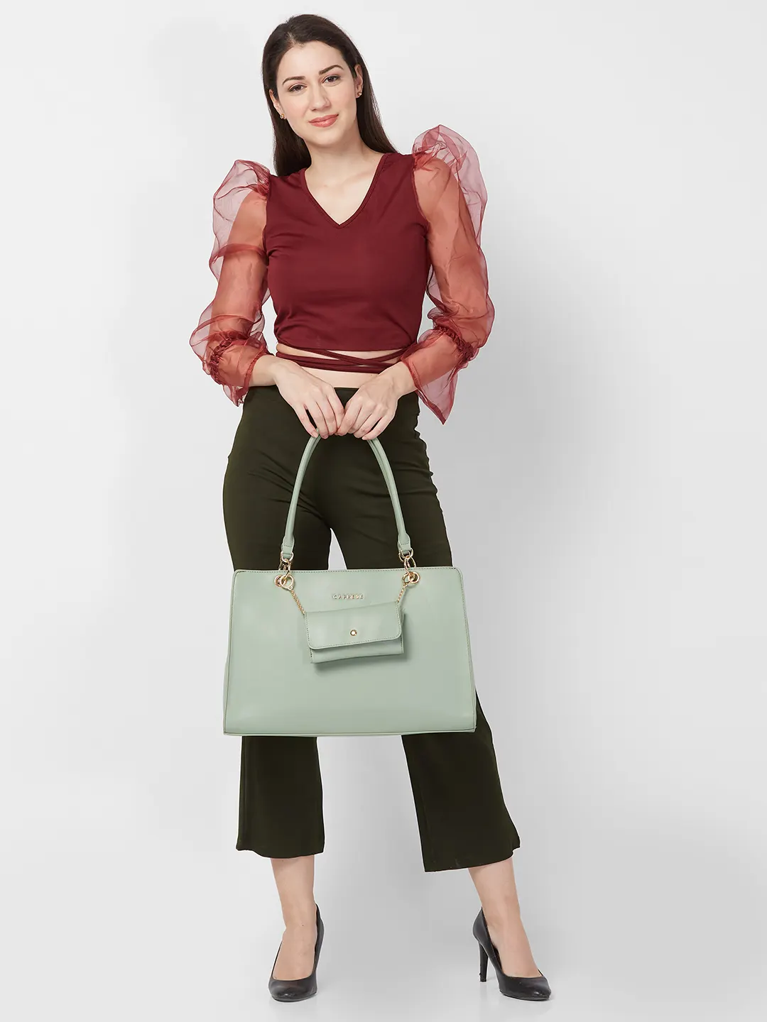 Caprese Capri Large Mint Laptop Satchel - Image 14