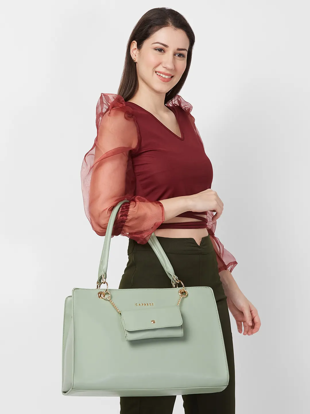 Caprese Capri Large Mint Laptop Satchel - Image 2