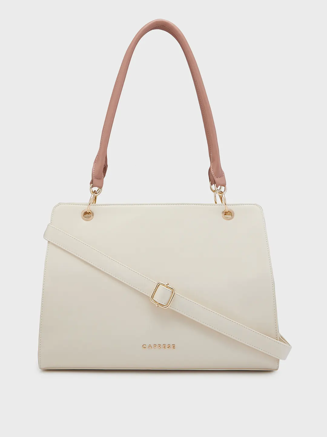 Caprese Capri Large Beige Satchel Bag - Image 3