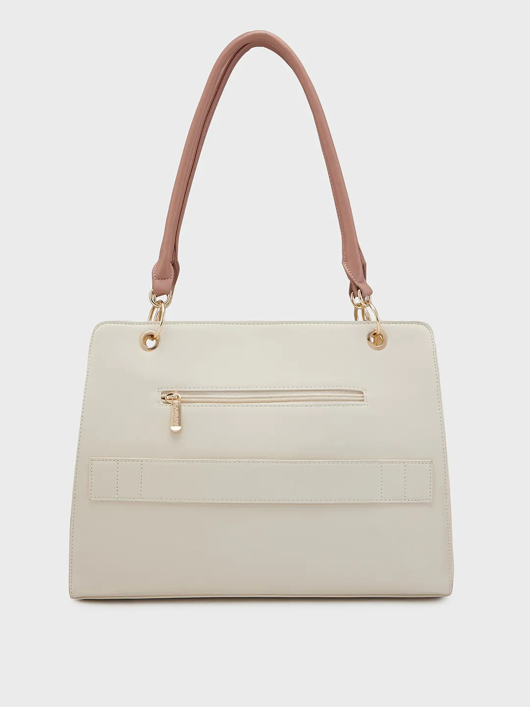 Caprese Capri Large Beige Satchel Bag - Image 6