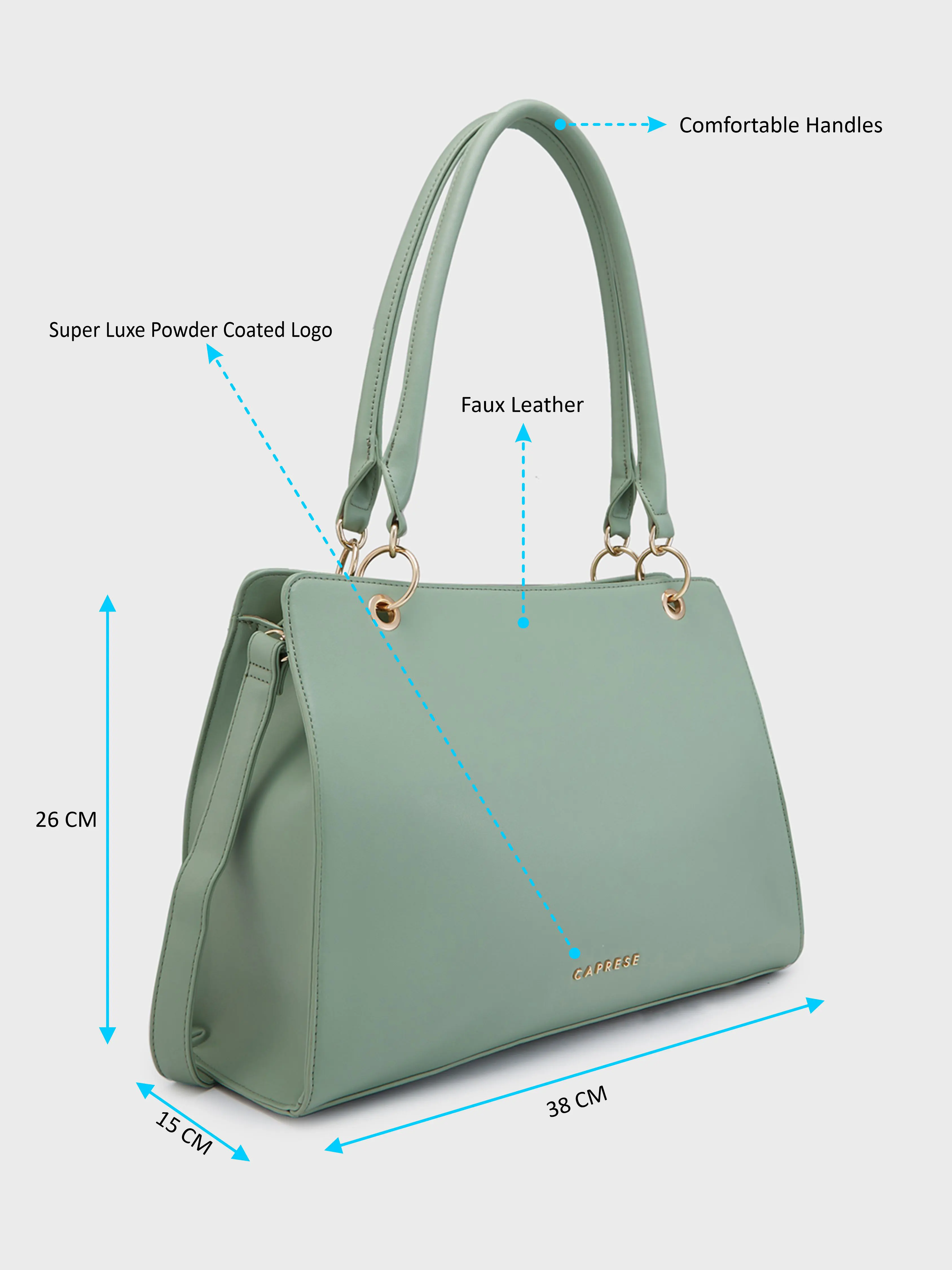 Caprese Capri Large Mint Satchel Bag - Image 7