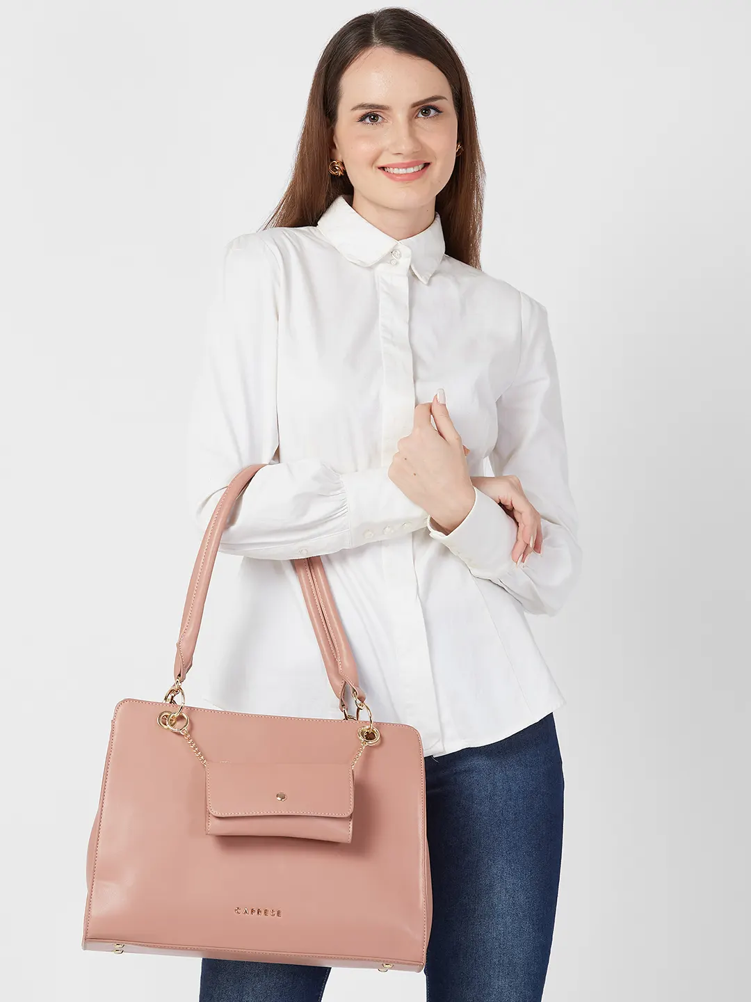 Caprese Capri Large Pink Satchel Bag - Image 13