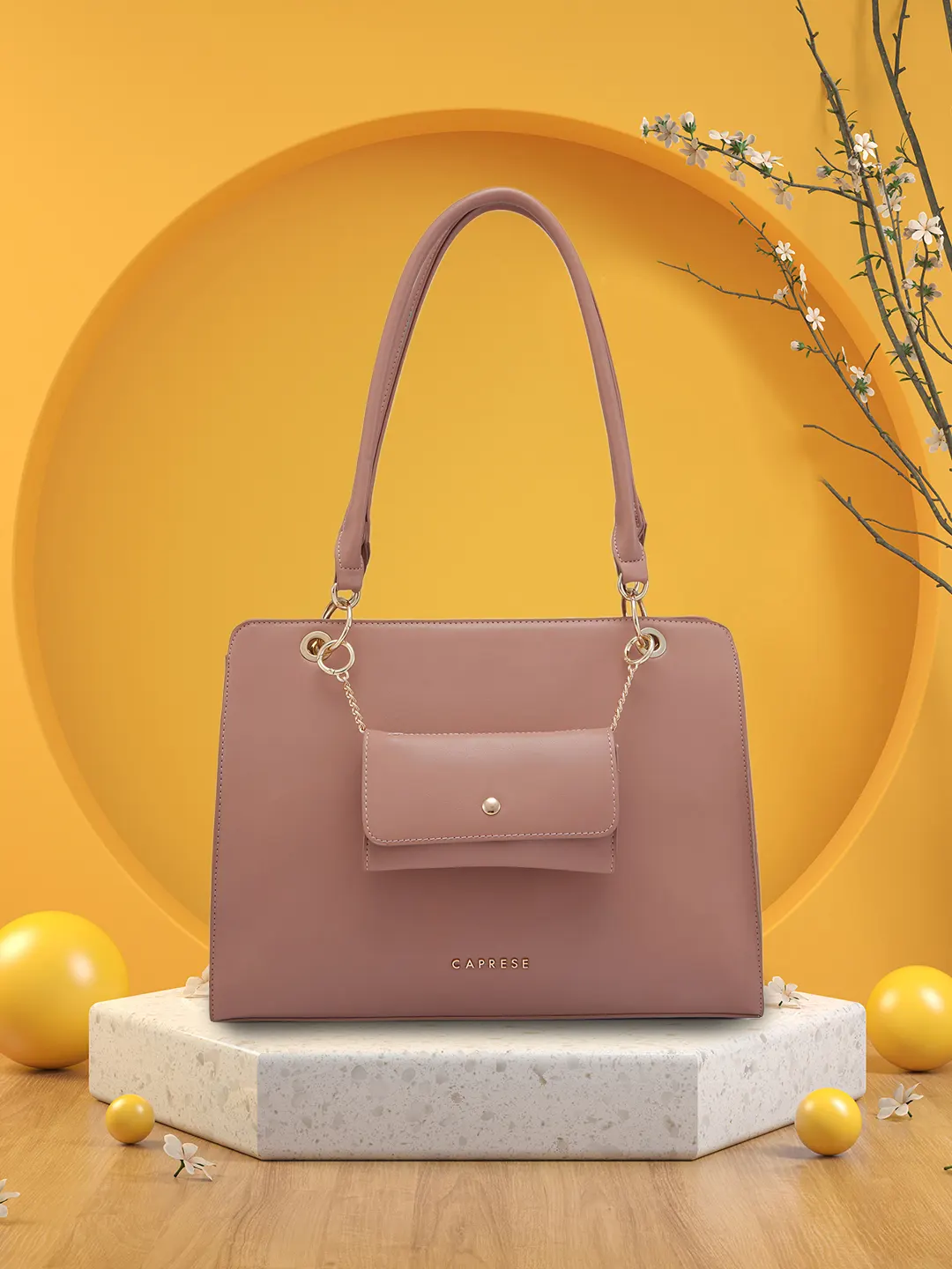 Caprese Capri Large Pink Satchel Bag - Image 2