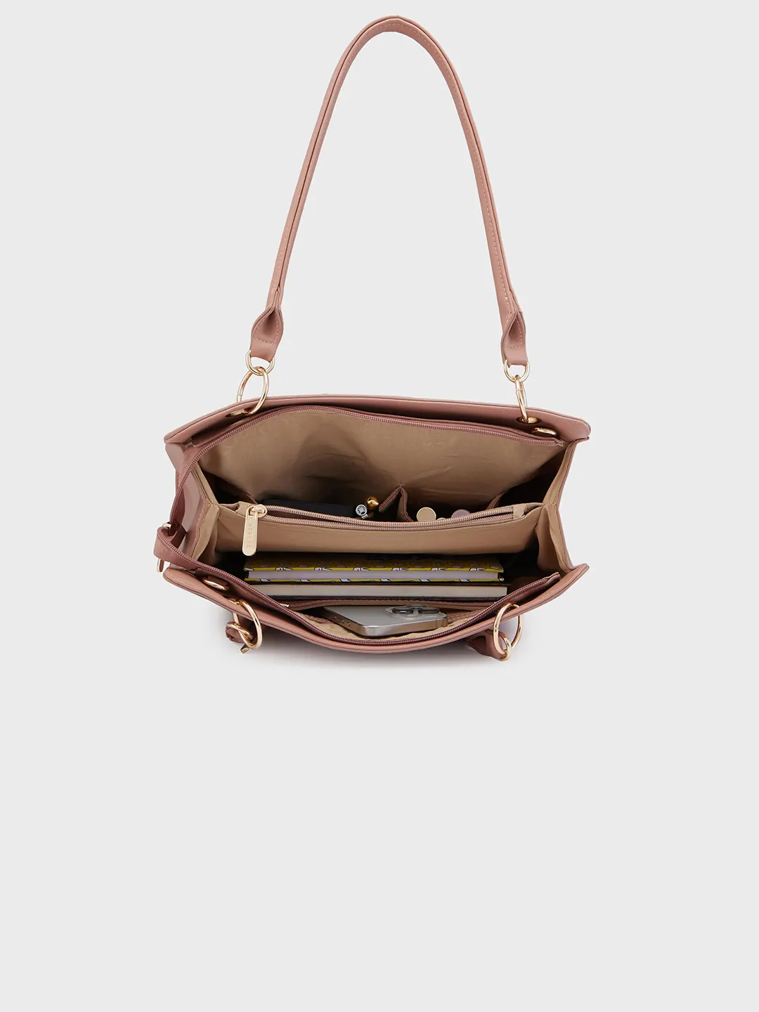 Caprese Capri Large Pink Satchel Bag - Image 9