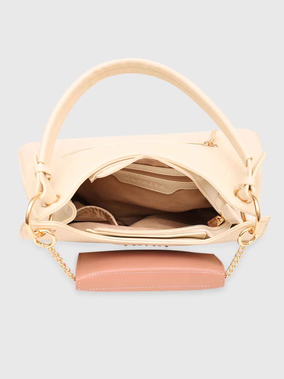 Caprese Capri Small Beige Satchel Bag - Image 7