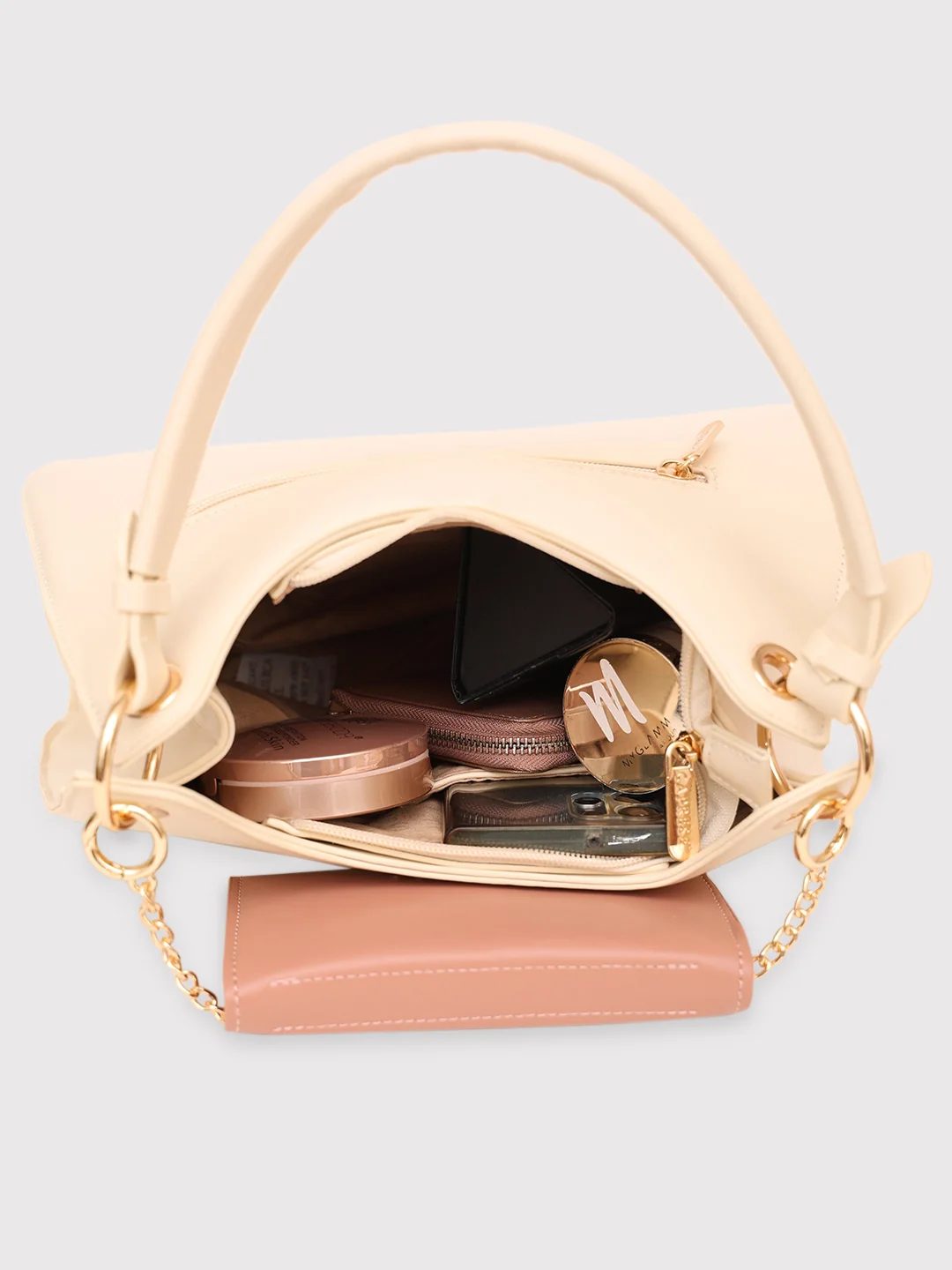 Caprese Capri Small Beige Satchel Bag - Image 9