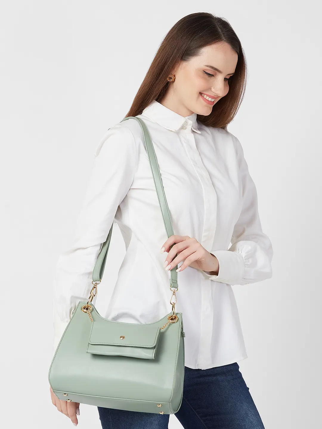 Caprese Capri Small Mint Satchel Bag - Image 12