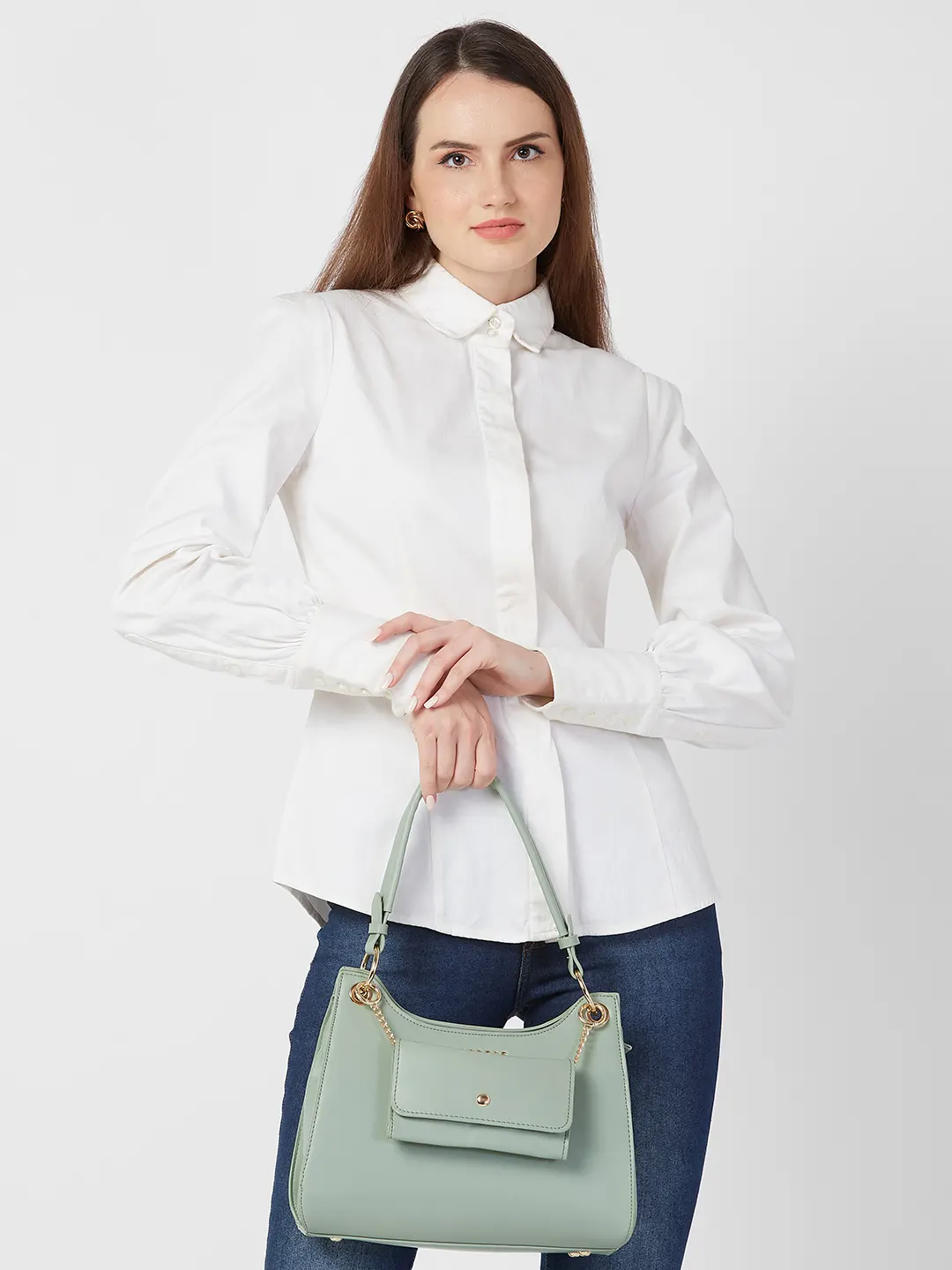 Caprese Capri Small Mint Satchel Bag - Image 13