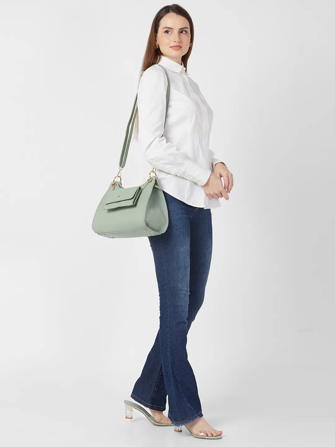 Caprese Capri Small Mint Satchel Bag - Image 14