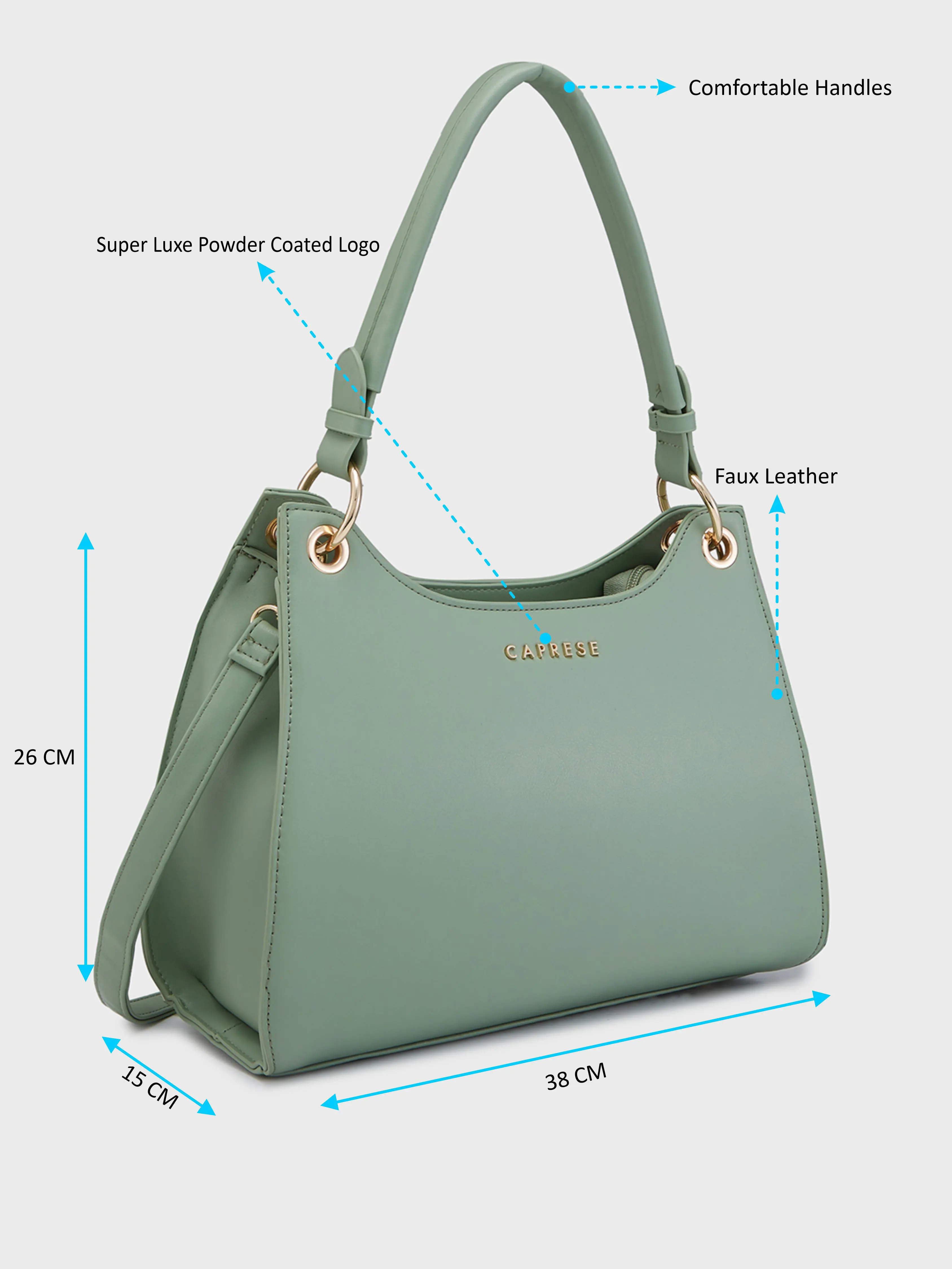 Caprese Capri Small Mint Satchel Bag - Image 7