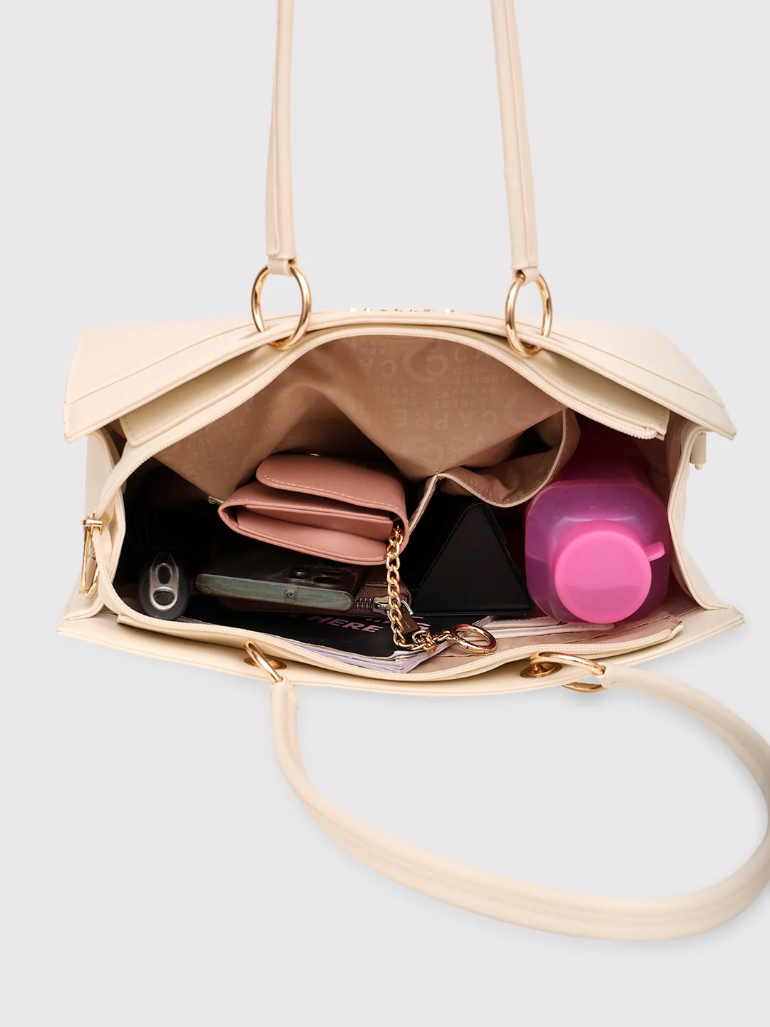 Caprese Capri Large Beige Tote Bag - Image 10