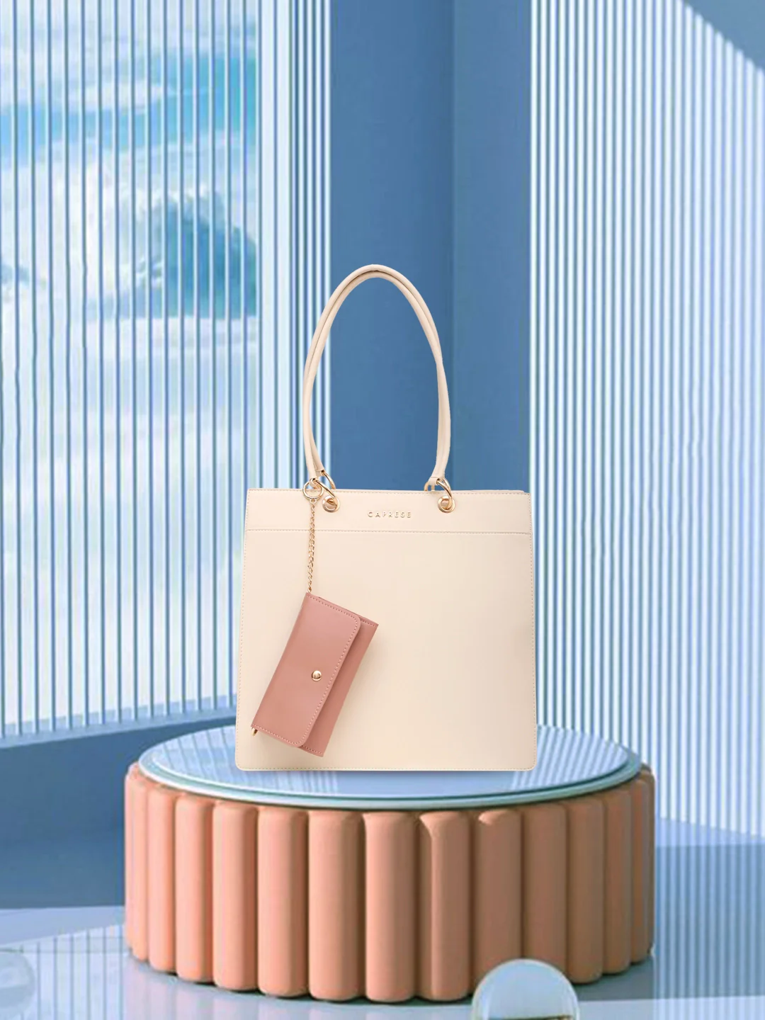 Caprese Capri Large Beige Tote Bag - Image 11