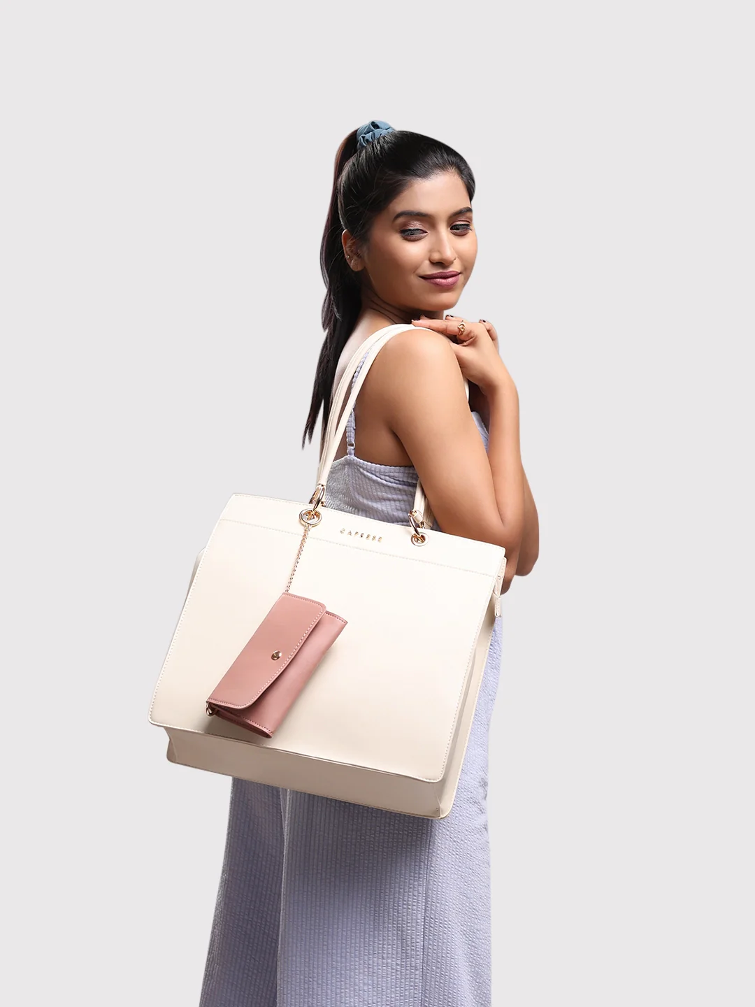 Caprese Capri Large Beige Tote Bag - Image 13