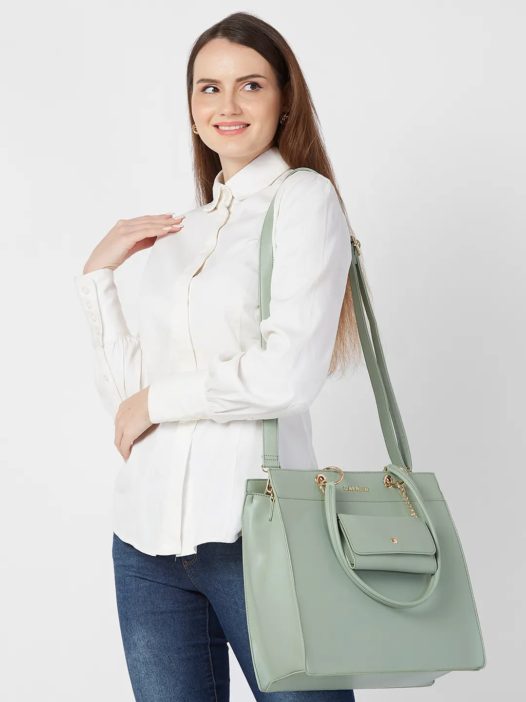 Caprese Capri Large Mint Tote Bag - Image 12