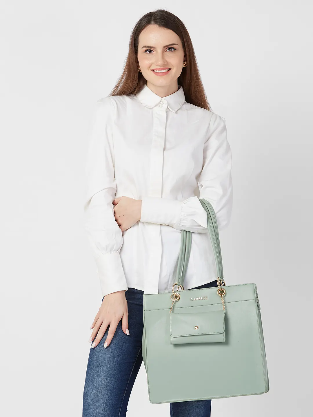 Caprese Capri Large Mint Tote Bag - Image 13