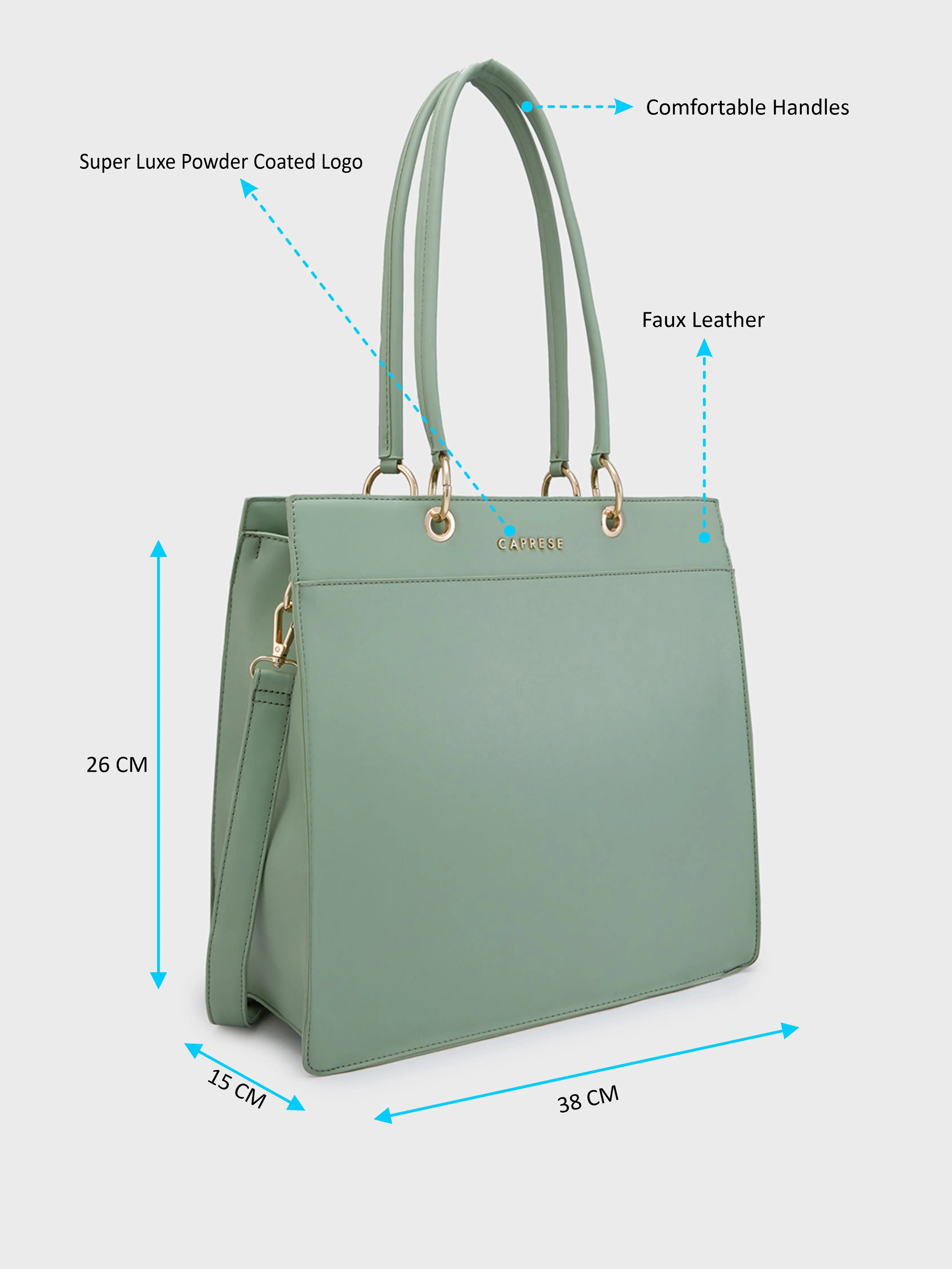 Caprese Capri Large Mint Tote Bag - Image 6