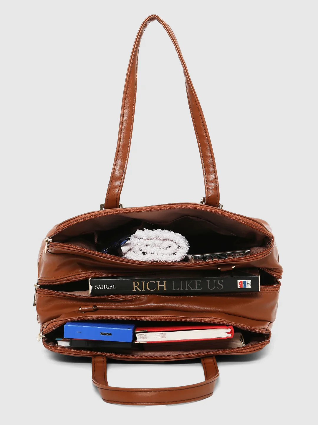 Caprese Carrie Medium Brown Satchel Bag - Image 9