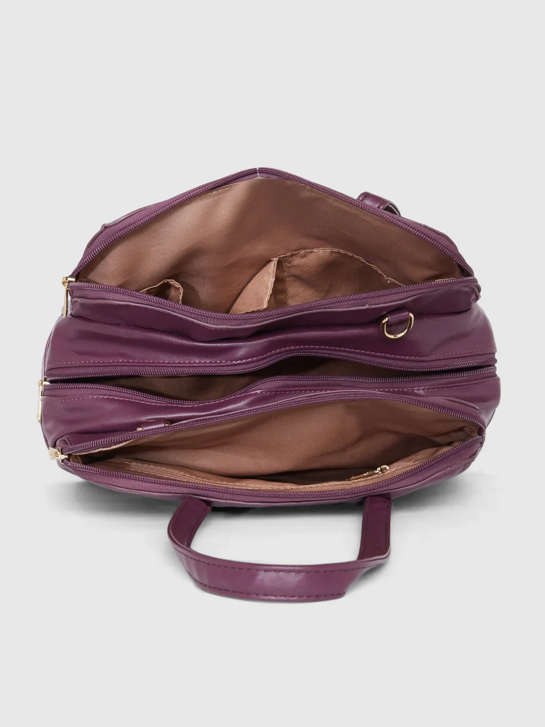 Caprese Carrie Medium Plum Satchel Bag - Image 8