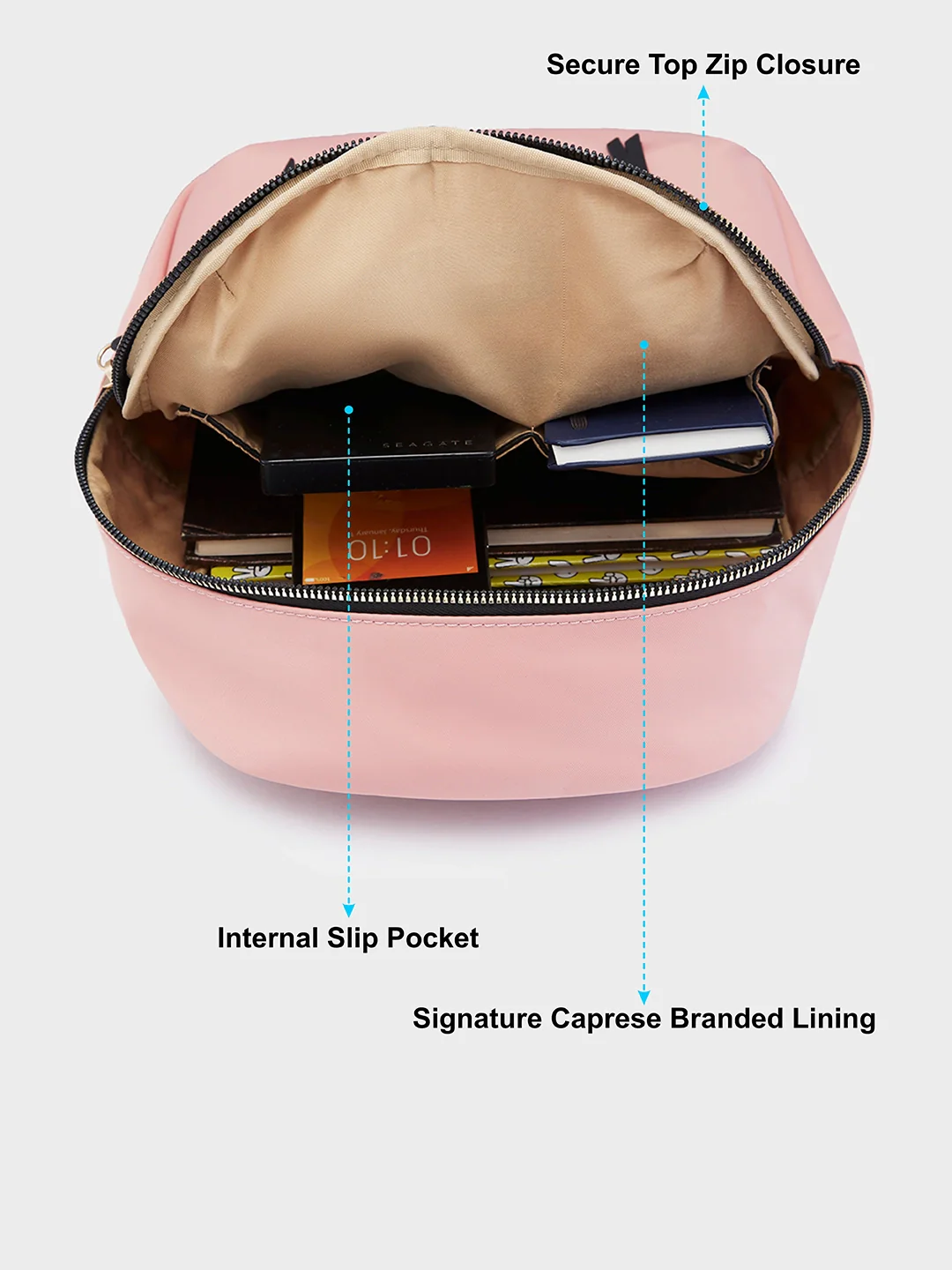 Caprese Carson Medium Pink Backpack - Image 8
