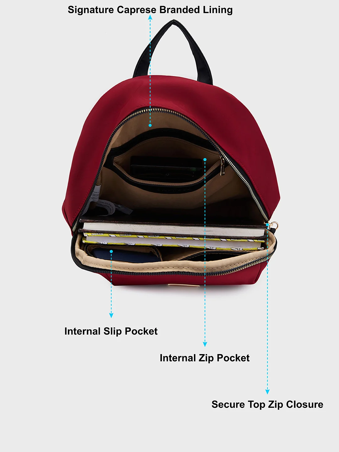 Caprese Carson Medium Red Backpack - Image 8