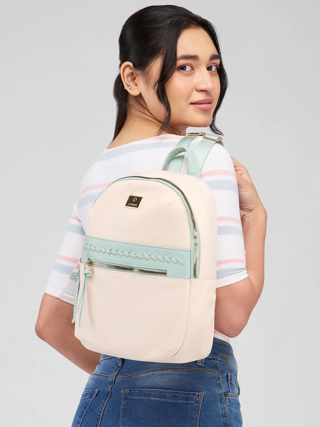 Caprese Carson Medium White Backpack - Image 2