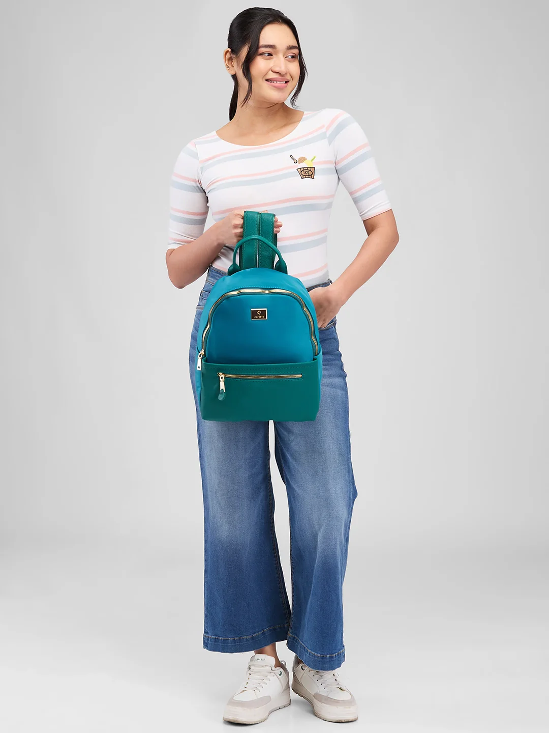 Caprese Casper Medium Blue Casual Backpack - Image 2