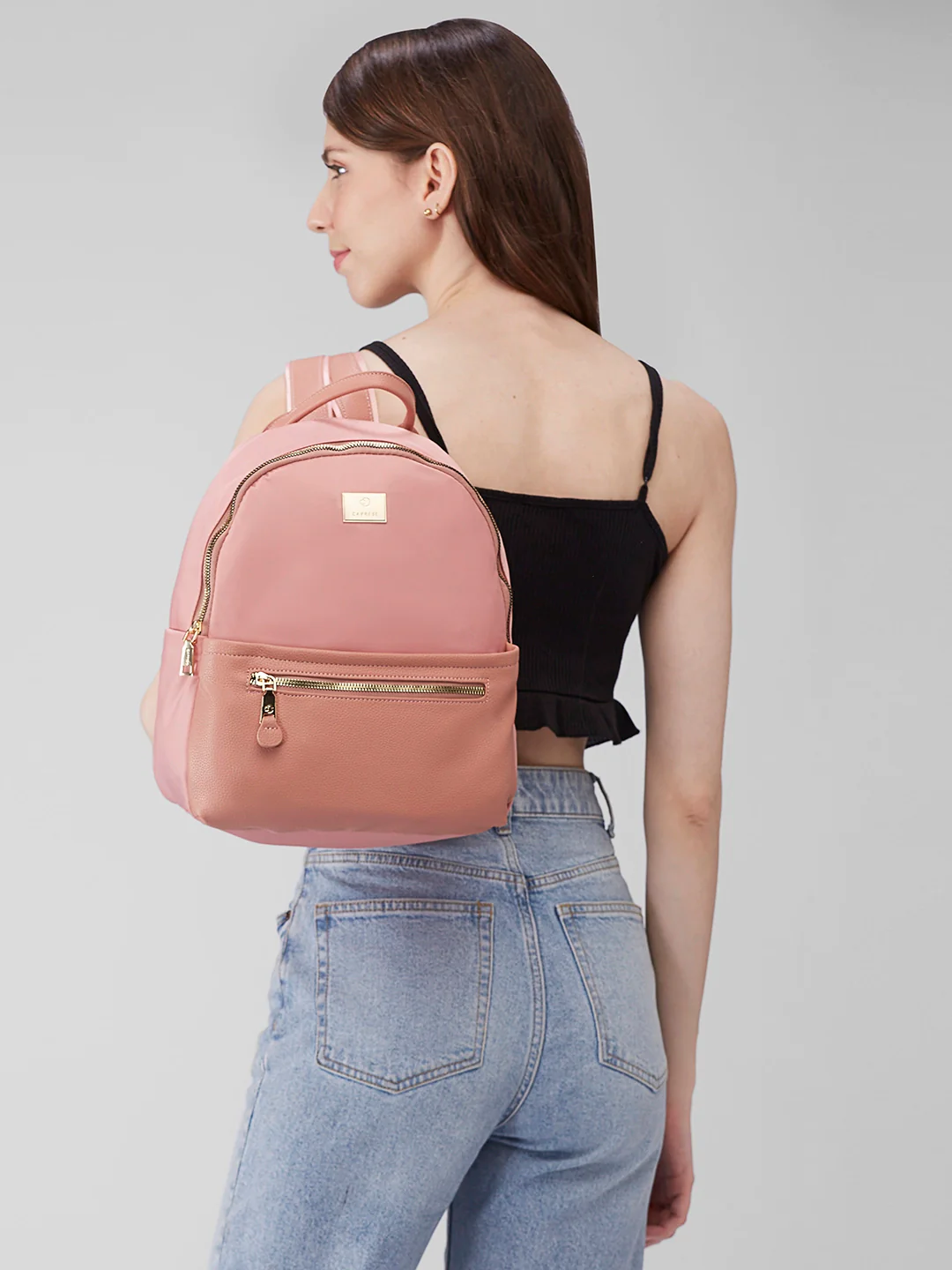 Caprese Casper Medium Pink Casual Backpack - Image 10
