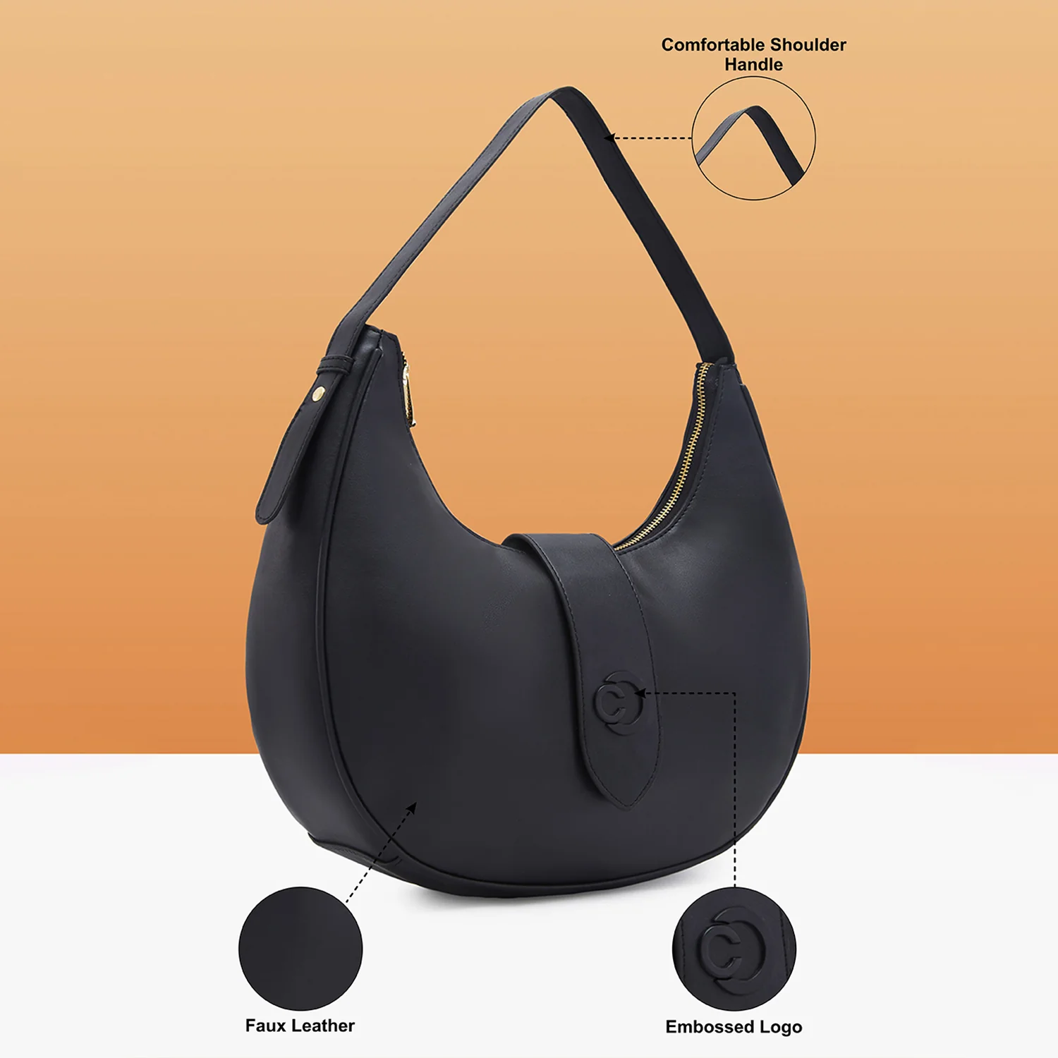 Caprese Celia Large  Black Crossbody Bag - Image 6