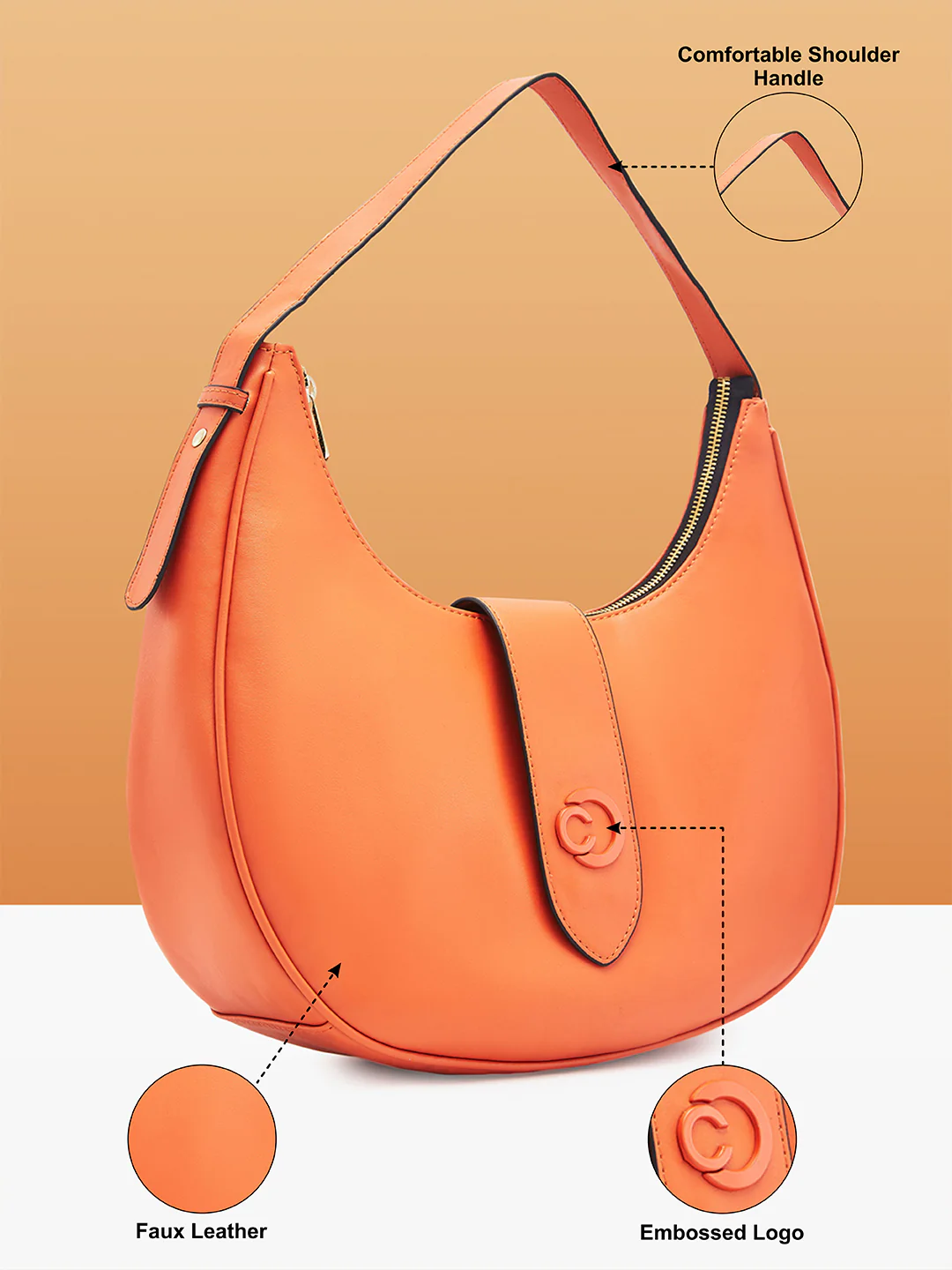 Caprese Celia Large  Rust Hobo Bag - Image 6