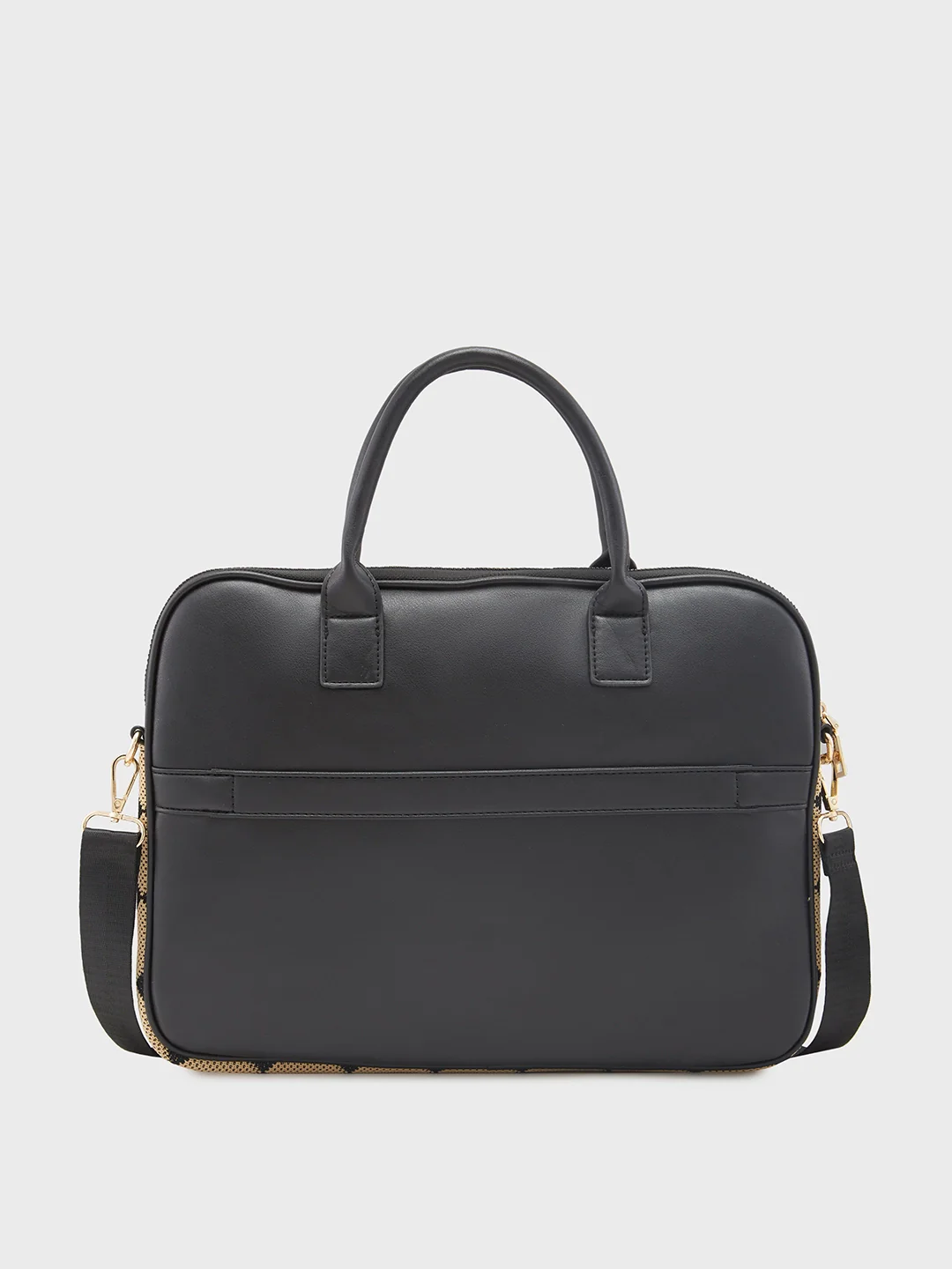 Caprese Checker Large Black Laptop Bag - Image 3