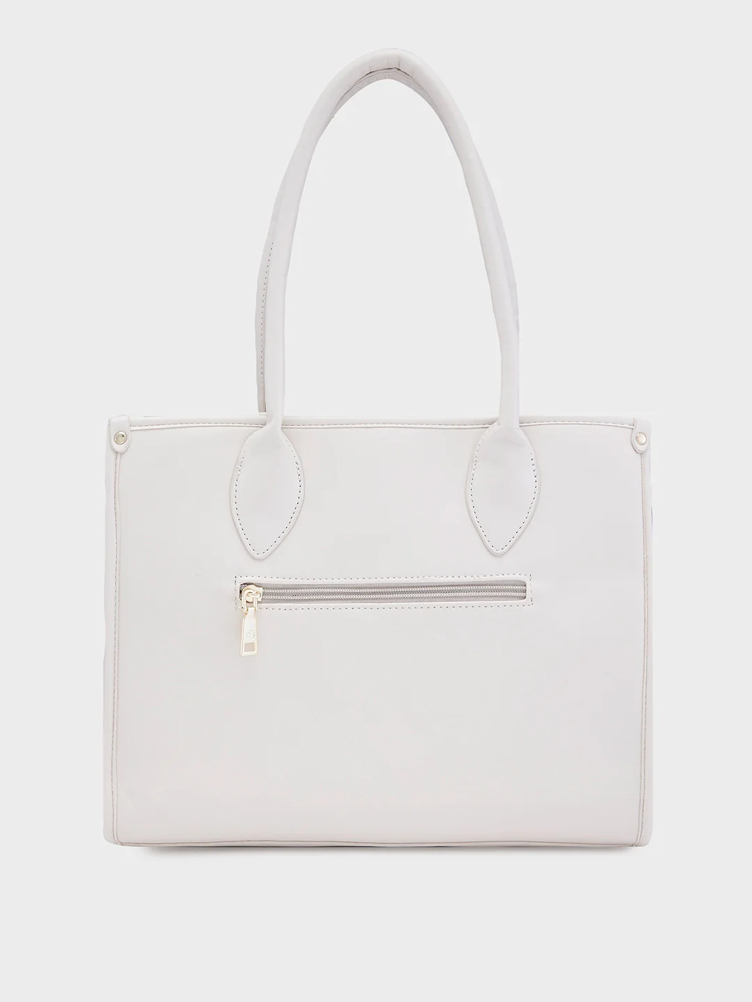 Caprese Checker Medium Cream Satchel Bag - Image 5