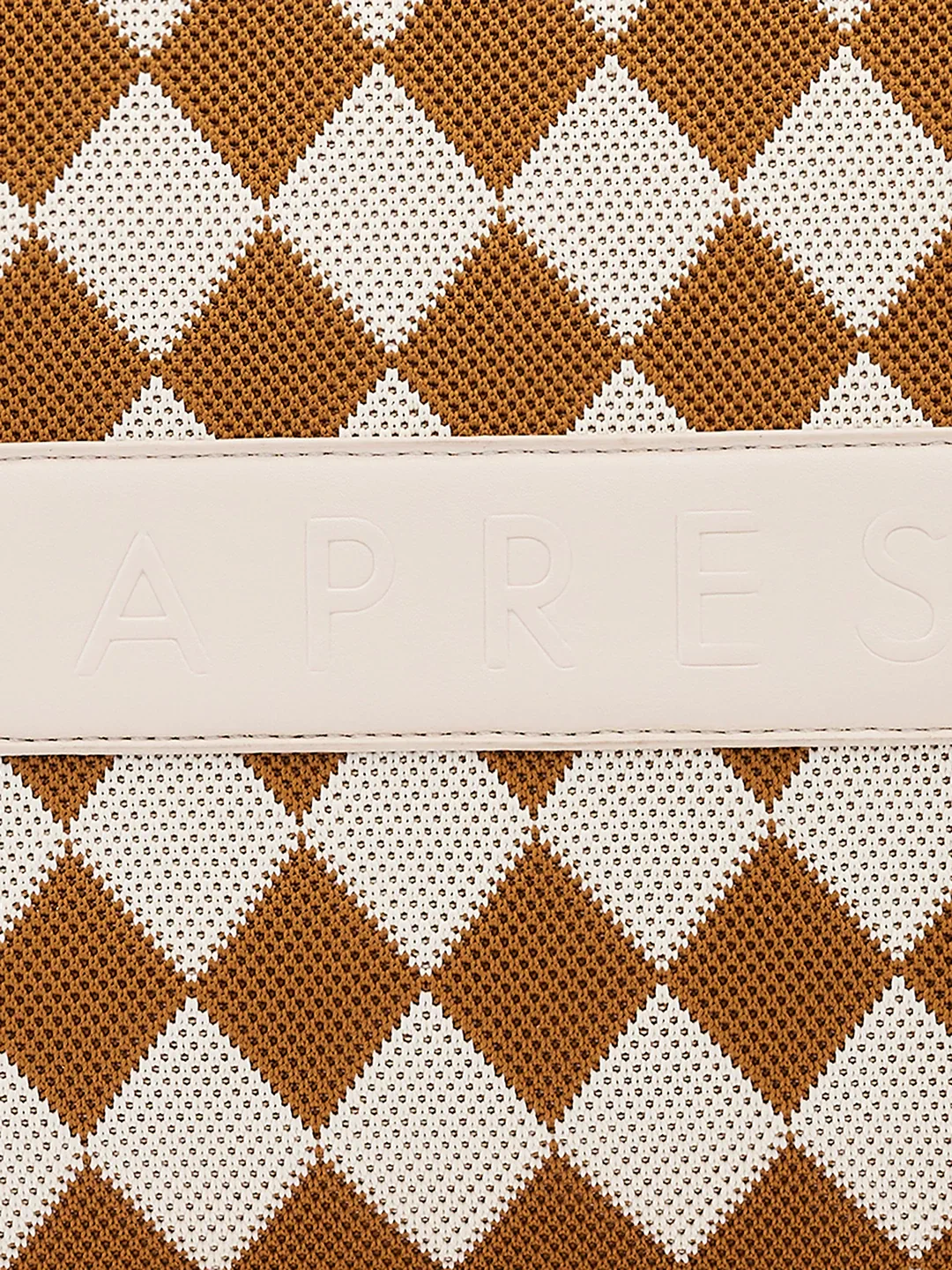 Caprese Checker Medium Cream Tote Bag - Image 11